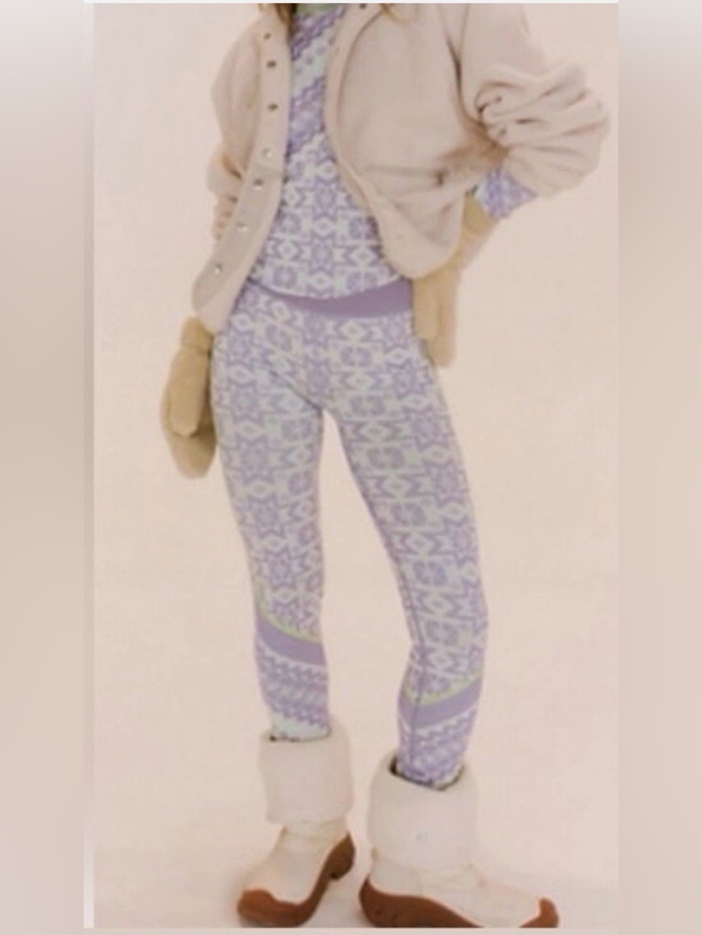 NWOT, Free People Myoko Jacquard Women’s base Leggings stardust combo, Size XS/S